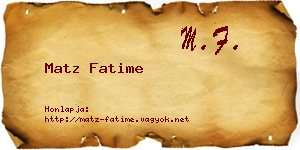 Matz Fatime névjegykártya